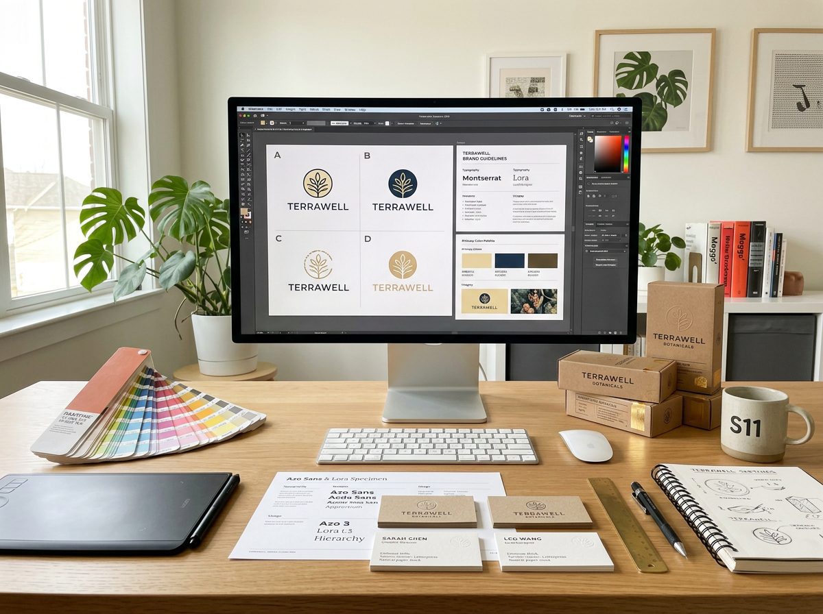 MRK Graphic Design Studio with Vector Guidelines and Print Swatches